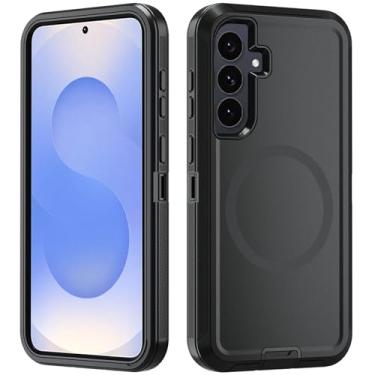 Imagem de Asuwish Capa de telefone para Samsung Galaxy S25 5G com protetor de tela de vidro temperado Capa magnética híbrida à prova de choque rígida protetora resistente acessórios resistentes S 25 25S 25 25S