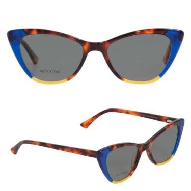 Imagem de Óculos de Sol Feminino Variados Estilo Gatinho – Elegância Retrô com Lentes Polarizadas e Proteção UV Total - Diversos Modelos (Azul)