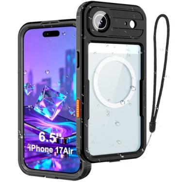 Imagem de Capa subaquática para iPhone 17 Air de 6,5 polegadas, IP68 [militar de 2,5 m], à prova d'água, à prova de choque, proteção completa, ultrafina, compatível com protetor de tela para mergulho com