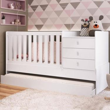 Imagem de Berço Cama com Auxiliar Bb690 Branco - Completa Móveis, Branco