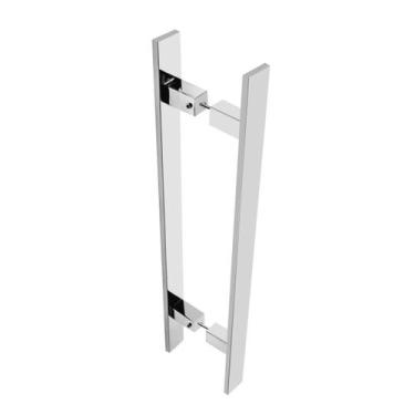 Imagem de Puxador Para Portas Em Aço Inox Eros Grego Metal 80cm, Escovado