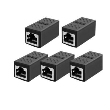 Imagem de Conector Extensor RJ45  Acoplador Fêmea/Fêmea Cat5a, Cat6a - A1, 3 Peç