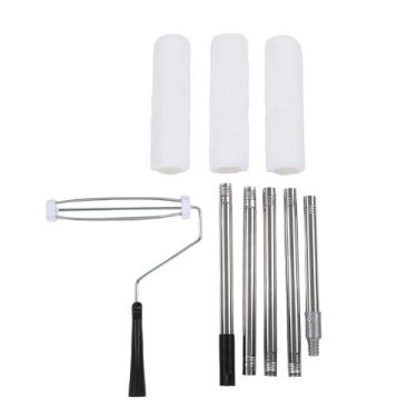 Imagem de Fafeicy Kit de Rolo de Pintura Com 5 Postes de Extensão de Aço Inoxidável Tampa do Rolo de Pintura de 9 Polegadas Punho Antiderrapante Leve para Pintura de Móveis de Teto de Parede
