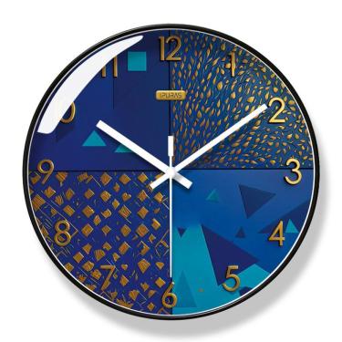 Imagem de Relógio de parede com design geométrico moderno, quartzo silencioso de 30 cm