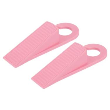 Imagem de 2 batentes de porta para parte inferior da porta, batentes de porta de 28 mm/1,10 polegadas, cunha antiderrapante de borracha termoplástica, rolha de janela, empilhável, rosa