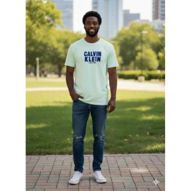 Imagem de Camiseta Calvin Klein Jeans Verde 4R8036S-020-Masculino