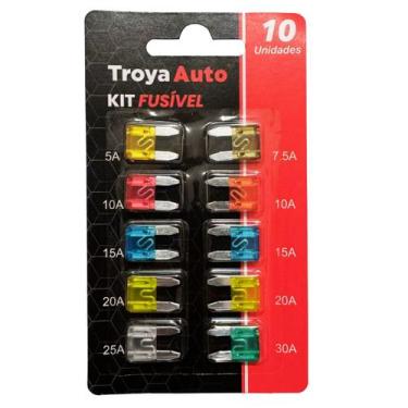 Imagem de 10 Mini Fusível Automotivo Carro Moto 5a 30a - TROYA AUTO