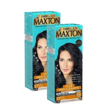 Imagem de Kit 2 Tintura Creme Maxton Preto Azulado 1.7