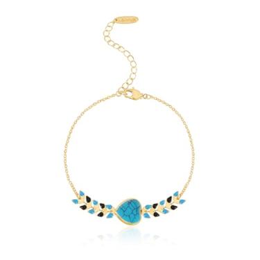 Imagem de Montana West Wrangler Pulseira feminina banhada a ouro 14 K Country Natural Stone Cowgirl Boho Jewelry 18 cm com extensor de 5 cm, 6.5 " - 7.5 ", Cobre, Sem Pedra Preciosa