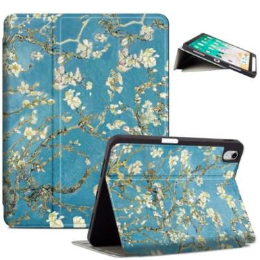 Imagem de Capa para iPad (A16) 11ª geração 11 polegadas 2025, iPad 10ª geração 10,9 polegadas 2022, suporte de lápis embutido, capa protetora para iPad 11/10 suporte de visualização múltipla, Blossom