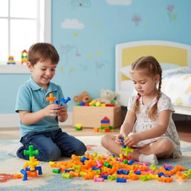 Imagem de Brinquedo de Montar Infantil Interativo Colorido com Tubos de Encaixar Criativos