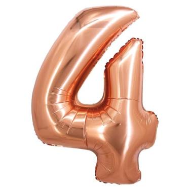 Imagem de Decoração Festa Balão Metalizado Número Rose Gold Com 80Cm (Numero 1)