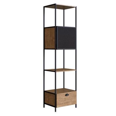 Imagem de Estante 02 Portas New 180 cm Vermont e Preto A05 - D'Rossi