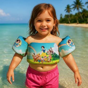 Imagem de Boia de Braço Colete Infantil para Nadar Praia Piscina Estampa Princes