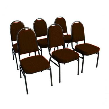 Imagem de Kit Com 6 Cadeiras Para Auditórios Linha Hotel Marrom
