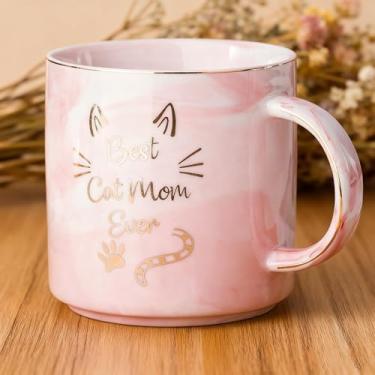Imagem de Mecai Presentes de mãe de gato para mulheres - Best Cat Mom Ever Caneca de café - Presentes engraçados de aniversário de Natal para amantes de gatos, mãe, namorada, esposa, ideias de presentes para