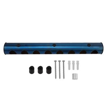 Imagem de Estink Suporte de Vinho para Parede 8 Furos Aço Inoxidável Suporte de Garrafa de Vinho Com Instalação Fácil para Casa Cozinha Bar Sala de Jantar, 10,5x43x5cm (Azul)