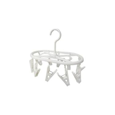 Imagem de Varal Oval de Plástico com 10 Prendedores, 23x16cm, Cores Sortidas, para Roupas Íntimas e Pequenas Peças