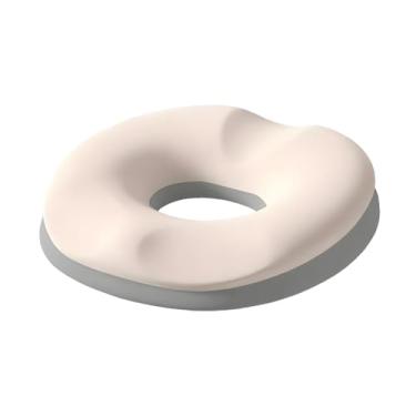 Imagem de Kokiya Almofada de assento Donut Pillow para trabalho sentado por muito tempo, ergonômica, respirável, leve e confortável, espuma de memória para cóccix para, Bege