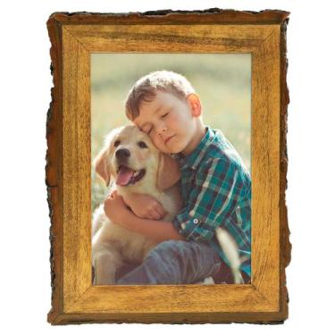 Imagem de Porta-retratos Golden State Art Rustic Brown Wood 5x7