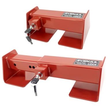 Imagem de RVSNAIL Fechaduras de contêiner de transporte resistente, fechadura de porta de carga de segurança máxima com manilha de aço e design anti-roubo, fechadura universal de porta de carga (2 chaves