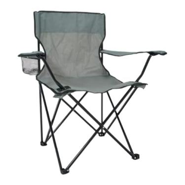 Imagem de Cadeira De Praia – DobráVel, Com Suportes Para Copos E Bolsa De Transporte(Cinza)