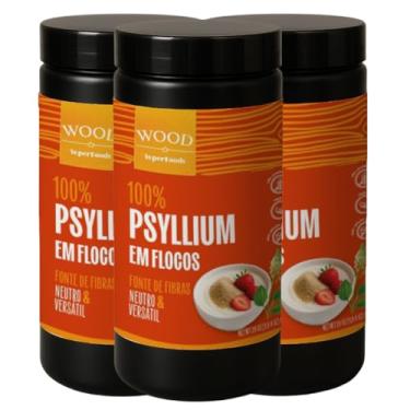 Imagem de Kit 3 Psyllium Husk Premium em Flocos Fibra 100% Puro 567g