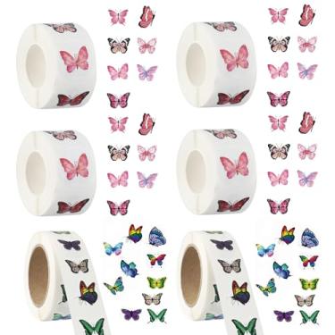 Imagem de Framad 3000 peças de adesivos de borboleta para crianças, adesivos coloridos pequenos de 2,5 cm para artesanato DIY, lembrancinhas de festa de aniversário para adolescentes