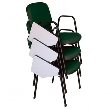 Imagem de 03 Cadeiras Universitárias Linha Hotel Auditório Verde