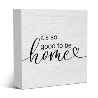 Imagem de Motivational Good To Be Home Acessórios de decoração de sala de estar, placa de madeira rústica, decoração de mesa para casa, prateleira de mesa, parede, quarto, casa de banho, quinta, cozinha, bloco