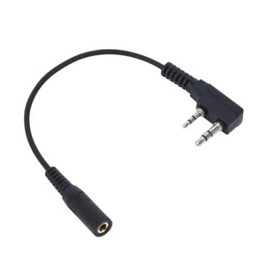 Imagem de SVXSODA Adaptador de fone de ouvido de rádio amador, cabo de fone de ouvido de 2 pinos para fones de ouvido de 3,5 mm para rádios bidirecionais BAOFENG UV-5R, BF-F8HP PRO, UV-5G Plus, GM-21, Quansheng