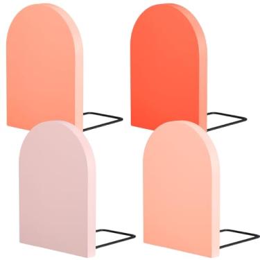 Imagem de Honoson 4 peças de suportes de livros de madeira boho volta às aulas verde sálvia suportes de livros de madeira decorativos antiderrapantes para livros, CDs, vídeos, álbuns, prateleiras de mesa de