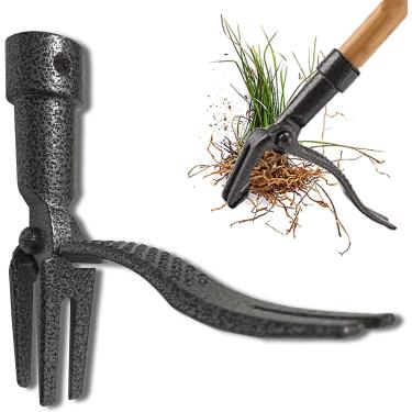 Imagem de Ferramenta de remoção de ervas daninhas de ferro fundido resistente para remoção de ervas daninhas de ferro fundido para extrator de ervas daninhas portátil sem dobrar, puxar, ajoelhar - sem alça