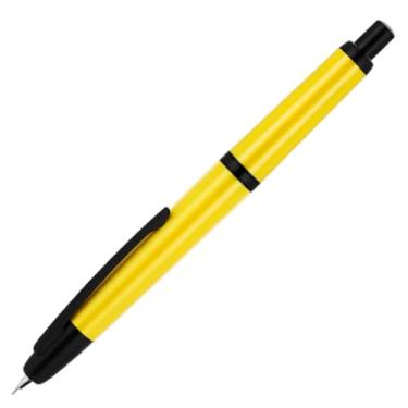 Imagem de Ranvi Caneta tinteiro retrátil Jinhao 20, ponta fina com conversor de tinta (clipe preto amarelo)