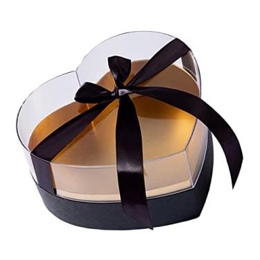 Imagem de Heart Shaped Flower Box with Clear Lid for Valentines Day Floral Arrangements Transparent Packaging Container for Roses Gypsophila Carnations Stable Base Gift Box for Anniversary