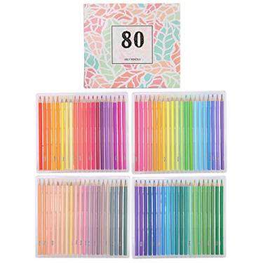 Imagem de Conjunto de lápis de cor 80 unidades, multicoloridos, vibrantes, de grau artístico, lápis de desenho para iniciantes, profissionais, desenhando projetos de arte para colorir,