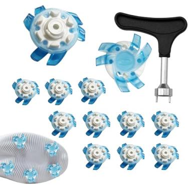 Imagem de Shakven Picos para sapatos de golfe,Picos para sapatos de golfe,Sapato com presilha de golfe com pontas calçados antiderrapantes | Torção rápida picos de golfe grampos de golfe parafuso chave portátil