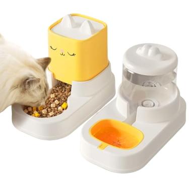 Imagem de Alimentador para animais de estimação | grande, antiderrapante, não elétrico, alimentador automático de água para cães, ração para gatos, para filhotes pequenos, médios, gatos, bebendo, interior