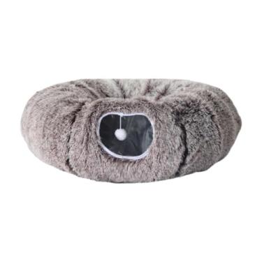 Imagem de IEUDNS Túnel para Gatos, Cama, Caverna, Playground, Confortável e Compacto, com Bola, Ideal para Exercícios de Chinchilas, Hamsters e Cães de Pequeno Porte, CafÉ
