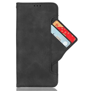 Imagem de Capa para Xiaomi Redmi Note 15 Pro 5G,PU couro Flip caso de telefone com fendas móveis do cartão.Projeto do suporte,proteção contra quedas-Black