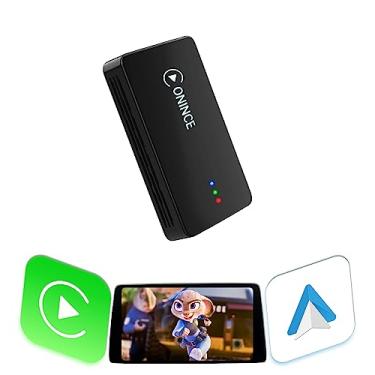 Imagem de ONINCE CarPlay Ai Box, streaming Netflix para carro, adaptador CarPlay sem fio e adaptador sem fio automático Android com Netflix YouTube Disney+ Prime Video, para carros CarPlay com fio de fábrica