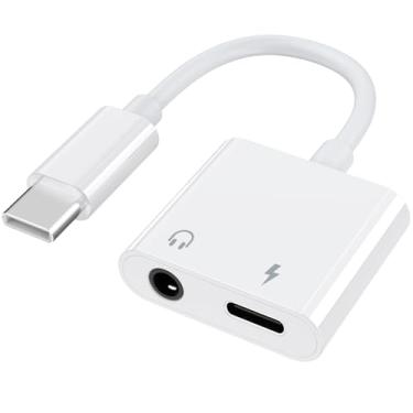 Imagem de USB C para fone de ouvido e adaptador de carregador de 3,5 mm, cabo tipo C para conector auxiliar Dongle com carregamento rápido PD para iPhone 15/16 Pro/Max/Plus, iPad, Samsung Galaxy S22/S23/S24