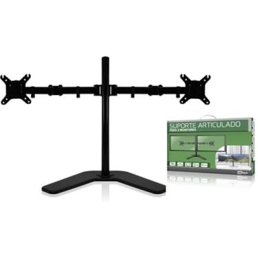 Imagem de Suporte Duplo Monitor E Tv De Mesa Articulado 2 Monitores Completo Luxo