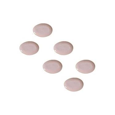 Imagem de Conjunto de Pratos de Sobremesa Ovais Porto Brasil Orgânico Litchi 22,5cm - 6 peças