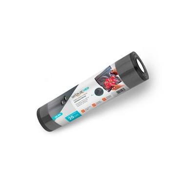 Imagem de Embalagem para Vácuo em Rolo Gofrado Preta e Transparente 20 cm x 5 m Pacote - Selovac