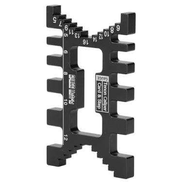 Imagem de Hyuduo Calibre de Gabarito de Cauda de Andorinha, Medidor de Espiga de Liga de Alumínio para Marcenaria Com Escalas Imperiais Métricas, Função de para Serra de Mesa e Configuração de Profundidade