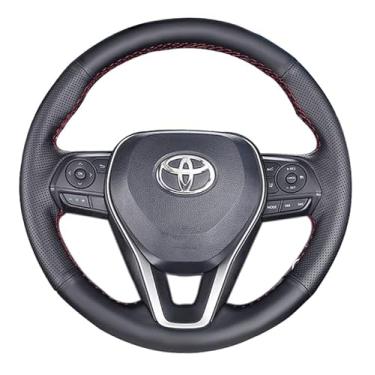 Imagem de Capa de volante interior de couro genuíno costurado à mão em couro genuíno para Toyota Rav4 2019-2022/Camry 2018-2022/Corolla 2020-2022/Avalon 2019-20 (GL)