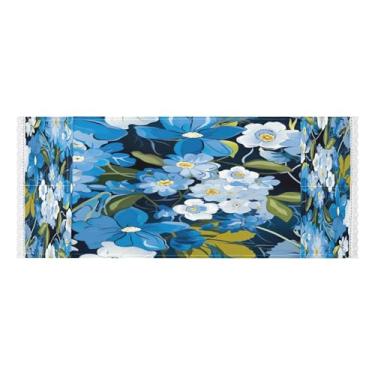 Imagem de Wassud Capas de lavadora e secadora de flores azuis, protetor de lavadora com sacos de armazenamento, capa de geladeira à prova de poeira com bolsos para lavanderia doméstica, cozinha, 120 x 55 cm