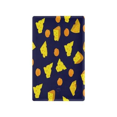 Imagem de Wassud Placa de cobertura para interruptor de luz, cobertura decorativa de queijo e círculos, placa de parede para tomadas elétricas duplex 12 x 7 cm