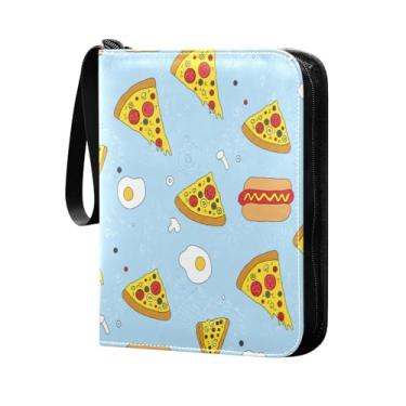Imagem de Wassud Pasta de pizza com 4 bolsos para guardar 400 cartões padrão à prova d'água TCG CCG MTG álbum presentes para colecionadores, meninos e meninas